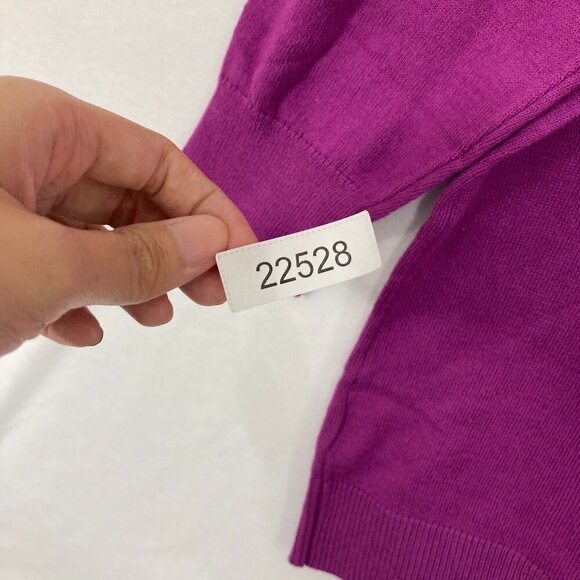 New Lane Bryant Petite size 18/20 Purple Gold Sequins Star Knit Light Sweater - Picture 8 of 8